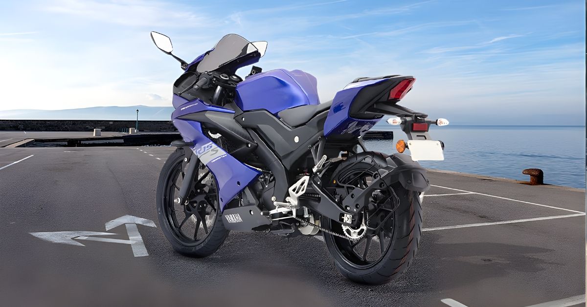 Yamaha R15 side view during sunset ride